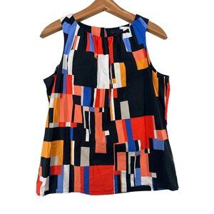 Worthington Womens Top Sz M Artsy Art2Wear BizCasual Modern City Slinky Slvless